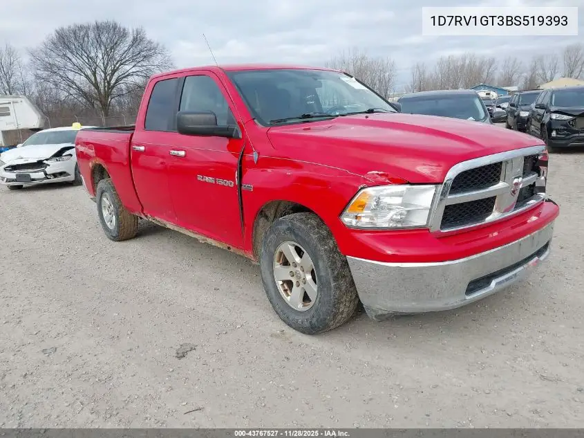 1D7RV1GT3BS519393 2011 Ram Ram 1500 Slt