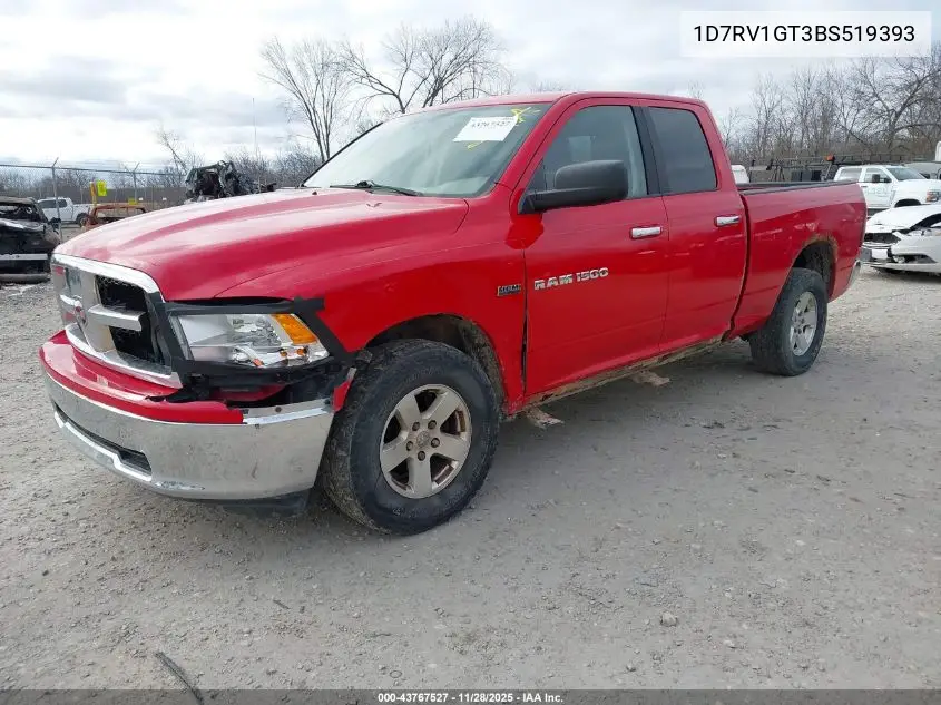 1D7RV1GT3BS519393 2011 Ram Ram 1500 Slt