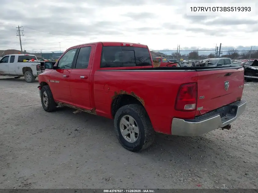 1D7RV1GT3BS519393 2011 Ram Ram 1500 Slt
