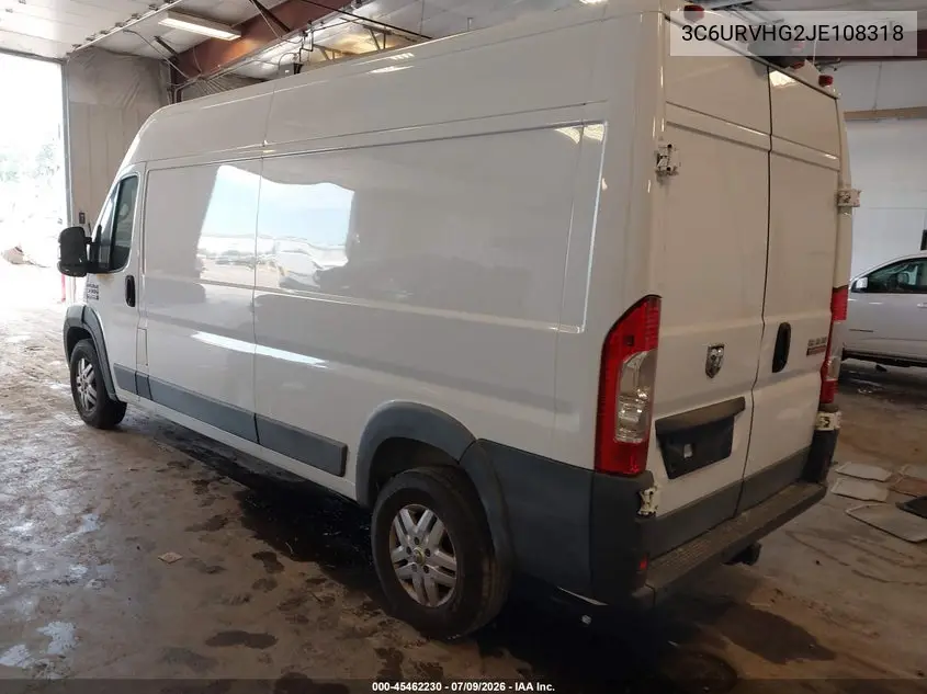 2018 Ram Promaster 3500 High Roof 159 Wb VIN: 3C6URVHG2JE108318 Lot: 45462230