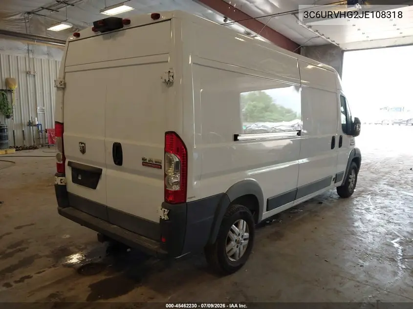 2018 Ram Promaster 3500 High Roof 159 Wb VIN: 3C6URVHG2JE108318 Lot: 45462230