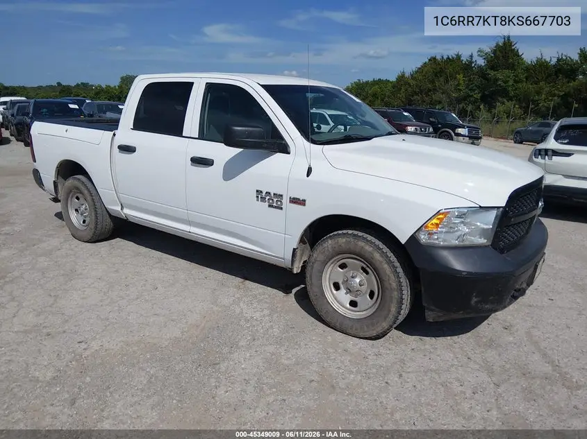2019 Ram 1500 Classic Tradesman 4X4 5'7 Box VIN: 1C6RR7KT8KS667703 Lot: 45349009