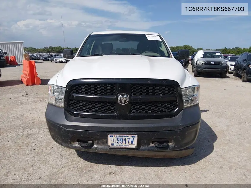 2019 Ram 1500 Classic Tradesman 4X4 5'7 Box VIN: 1C6RR7KT8KS667703 Lot: 45349009