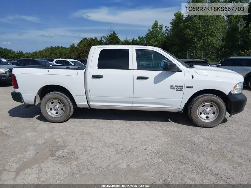 2019 Ram 1500 Classic Tradesman 4X4 5'7 Box VIN: 1C6RR7KT8KS667703 Lot: 45349009