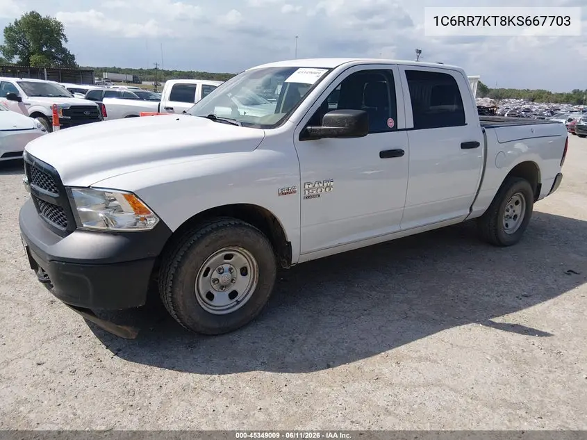 2019 Ram 1500 Classic Tradesman 4X4 5'7 Box VIN: 1C6RR7KT8KS667703 Lot: 45349009