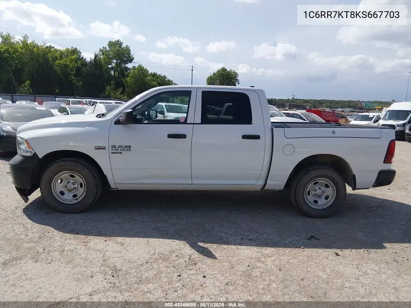 2019 Ram 1500 Classic Tradesman 4X4 5'7 Box VIN: 1C6RR7KT8KS667703 Lot: 45349009