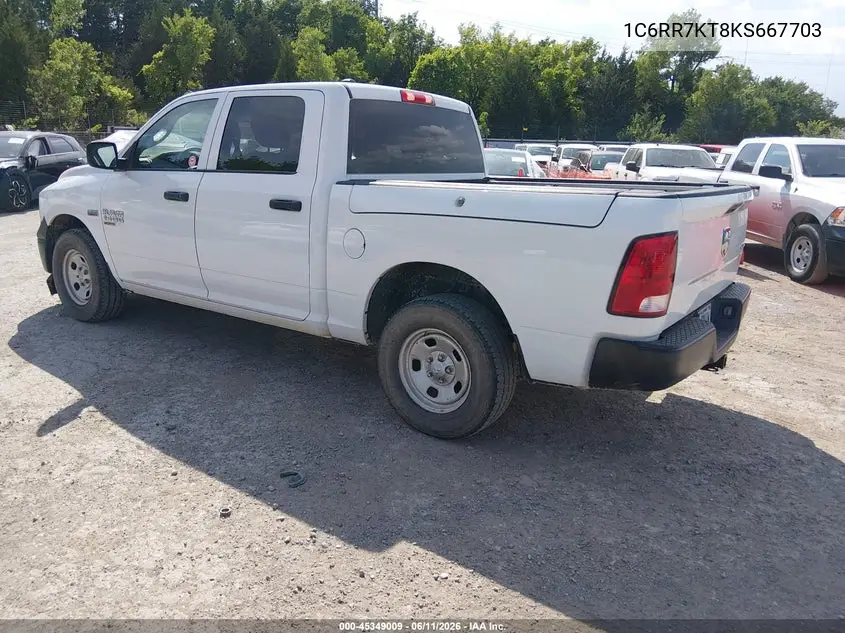 2019 Ram 1500 Classic Tradesman 4X4 5'7 Box VIN: 1C6RR7KT8KS667703 Lot: 45349009