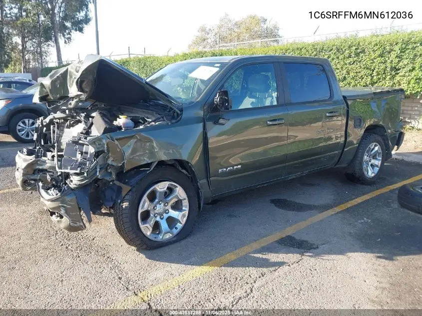 1C6SRFFM6MN612036 2021 Ram 1500 Big Horn 4X4 5'7 Box