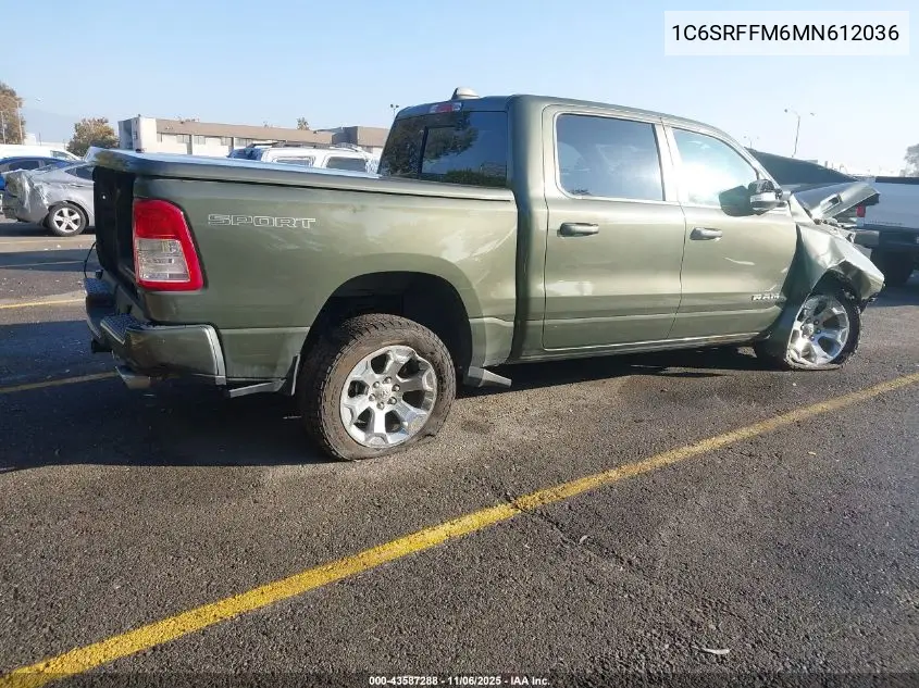 1C6SRFFM6MN612036 2021 Ram 1500 Big Horn 4X4 5'7 Box