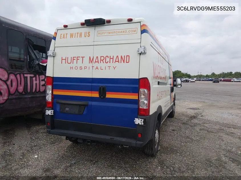 2021 Ram Promaster 2500 High Roof 159 Wb VIN: 3C6LRVDG9ME555203 Lot: 45384980
