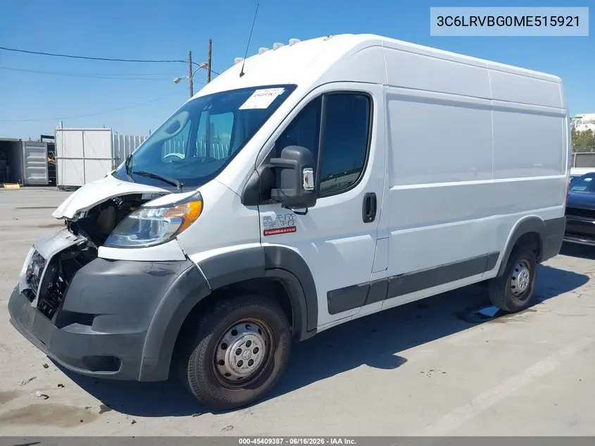 2021 Ram Promaster 1500 High Roof 136 Wb VIN: 3C6LRVBG0ME515921 Lot: 45409387