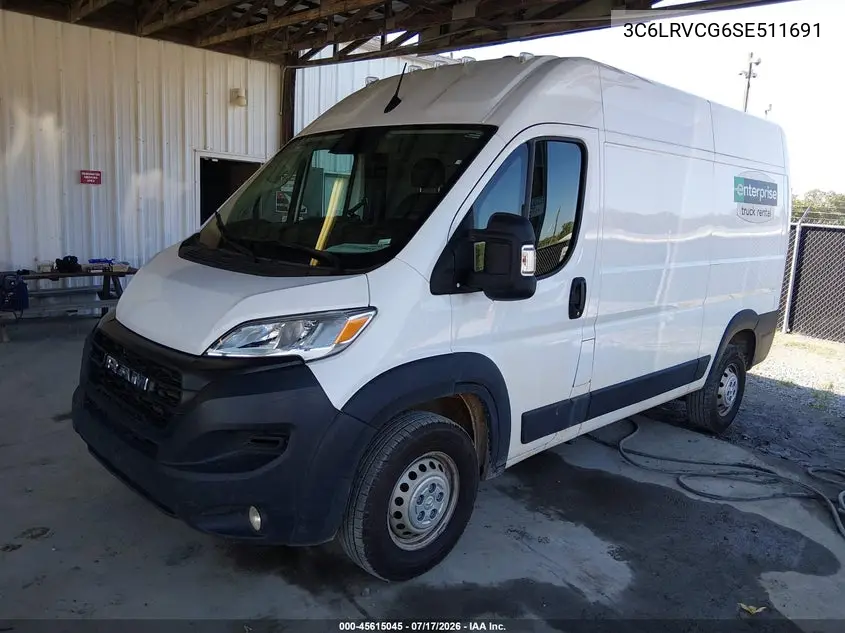 2025 Ram Promaster 2500 Tradesman High Roof 136 Wb W/Pass Seat VIN: 3C6LRVCG6SE511691 Lot: 45615045