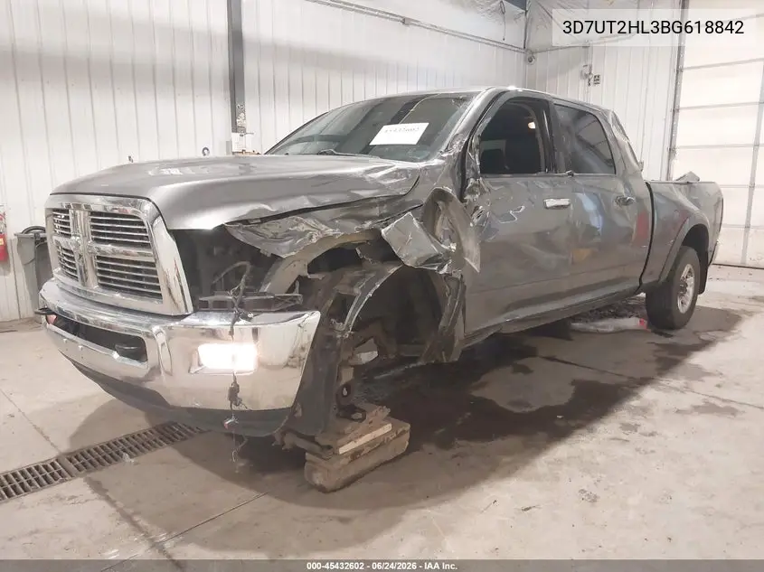 2011 Ram Ram 2500 Laramie VIN: 3D7UT2HL3BG618842 Lot: 45432602