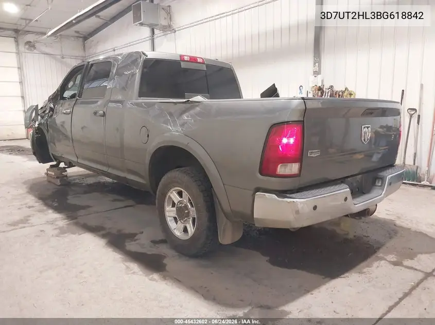 2011 Ram Ram 2500 Laramie VIN: 3D7UT2HL3BG618842 Lot: 45432602