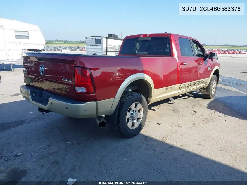 2011 Ram Ram 2500 Laramie Longhorn VIN: 3D7UT2CL4BG583378 Lot: 45614999