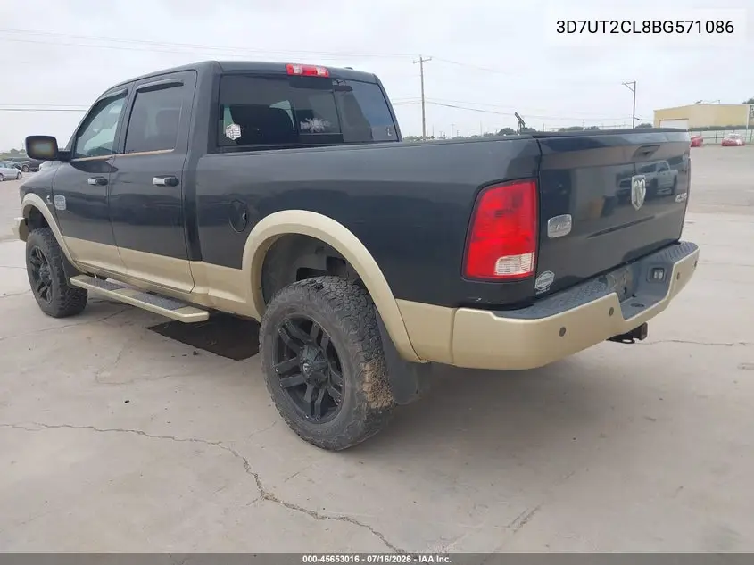 2011 Ram Ram 2500 Laramie Longhorn VIN: 3D7UT2CL8BG571086 Lot: 45653016