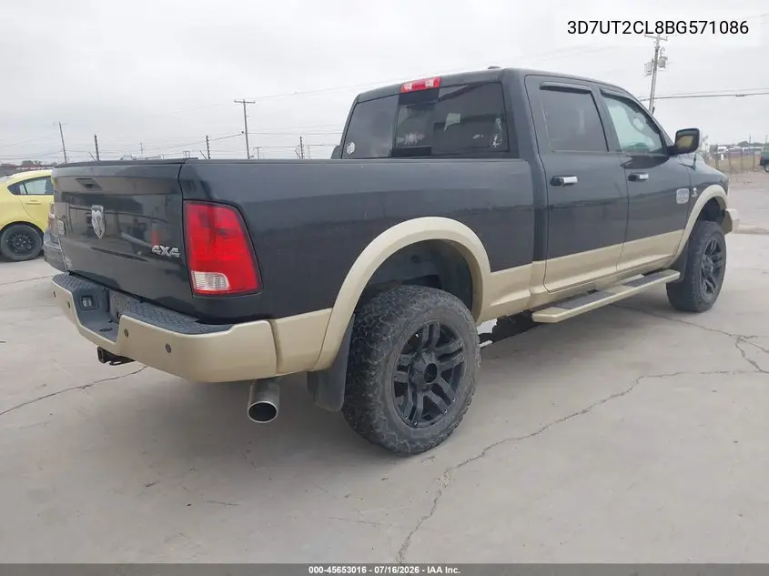 2011 Ram Ram 2500 Laramie Longhorn VIN: 3D7UT2CL8BG571086 Lot: 45653016