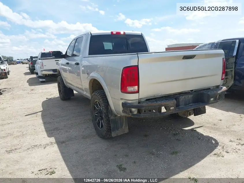 2012 Ram 2500 Laramie Limited VIN: 3C6UD5GL2CG287898 Lot: 12642726x