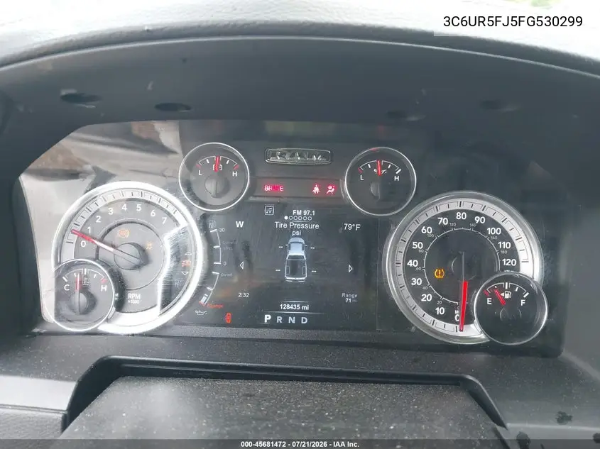 2015 Ram 2500 Laramie VIN: 3C6UR5FJ5FG530299 Lot: 45681472