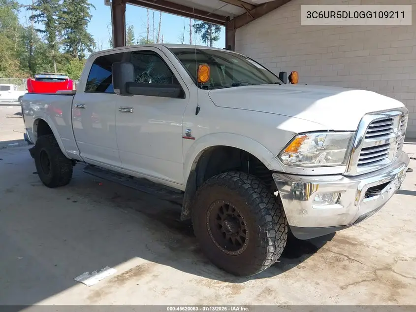 2016 Ram 2500 Slt VIN: 3C6UR5DL0GG109211 Lot: 45620063