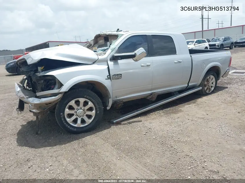 2017 Ram 2500 Longhorn 4X4 6'4 Box VIN: 3C6UR5PL3HG513794 Lot: 45642023