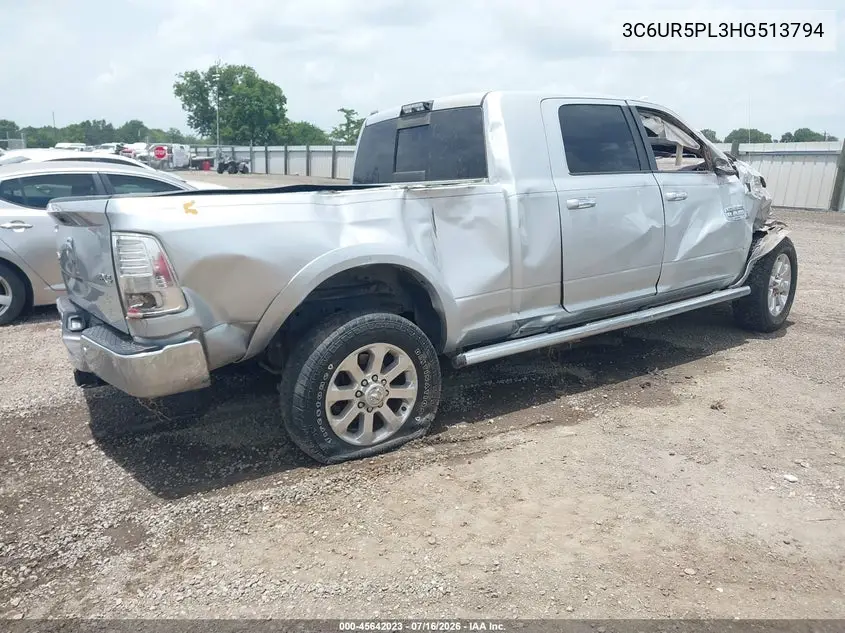 2017 Ram 2500 Longhorn 4X4 6'4 Box VIN: 3C6UR5PL3HG513794 Lot: 45642023