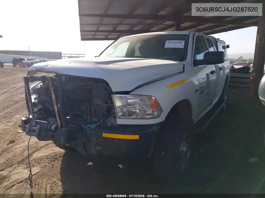 2018 Ram 2500 Tradesman 4X4 6'4 Box VIN: 3C6UR5CJ4JG287520 Lot: 45559909