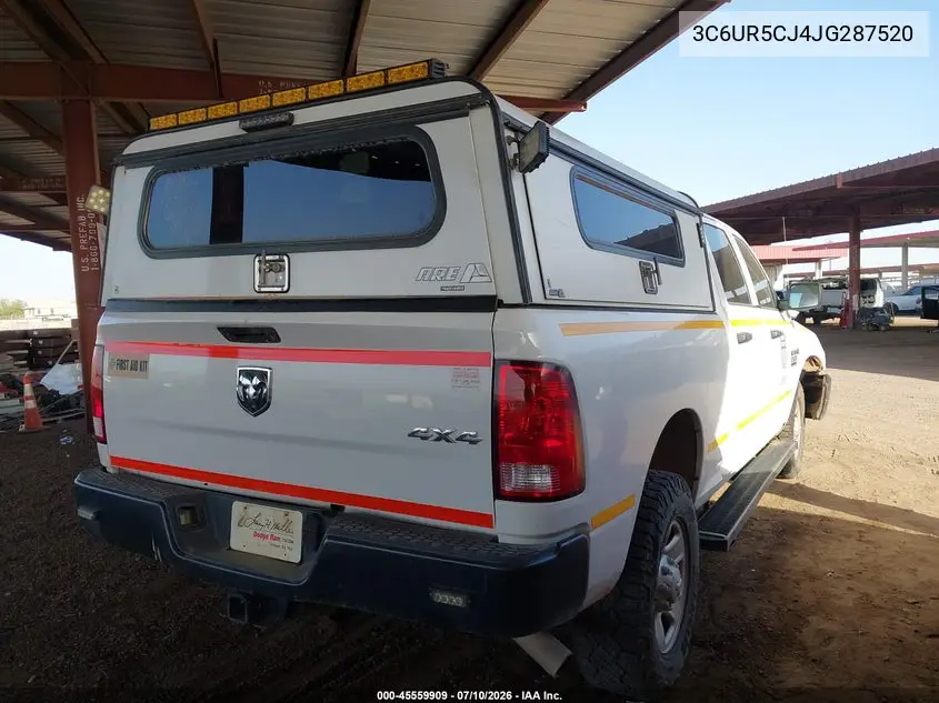 2018 Ram 2500 Tradesman 4X4 6'4 Box VIN: 3C6UR5CJ4JG287520 Lot: 45559909
