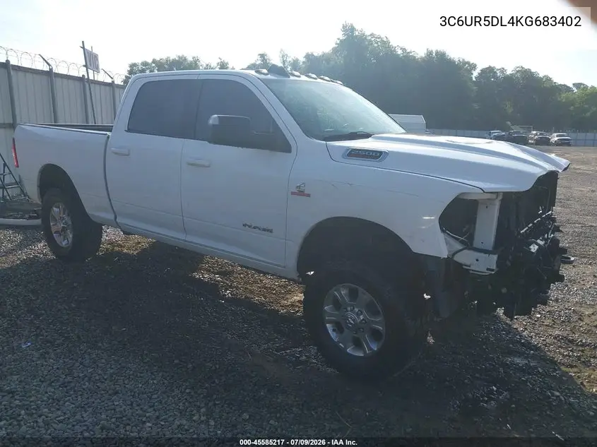 2019 Ram 2500 Big Horn 4X4 6'4 Box VIN: 3C6UR5DL4KG683402 Lot: 45585217