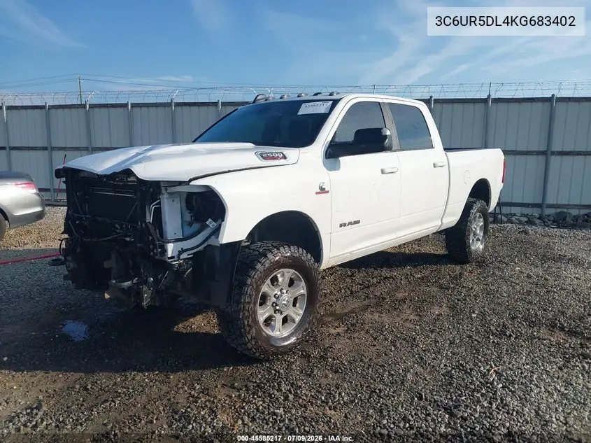 2019 Ram 2500 Big Horn 4X4 6'4 Box VIN: 3C6UR5DL4KG683402 Lot: 45585217