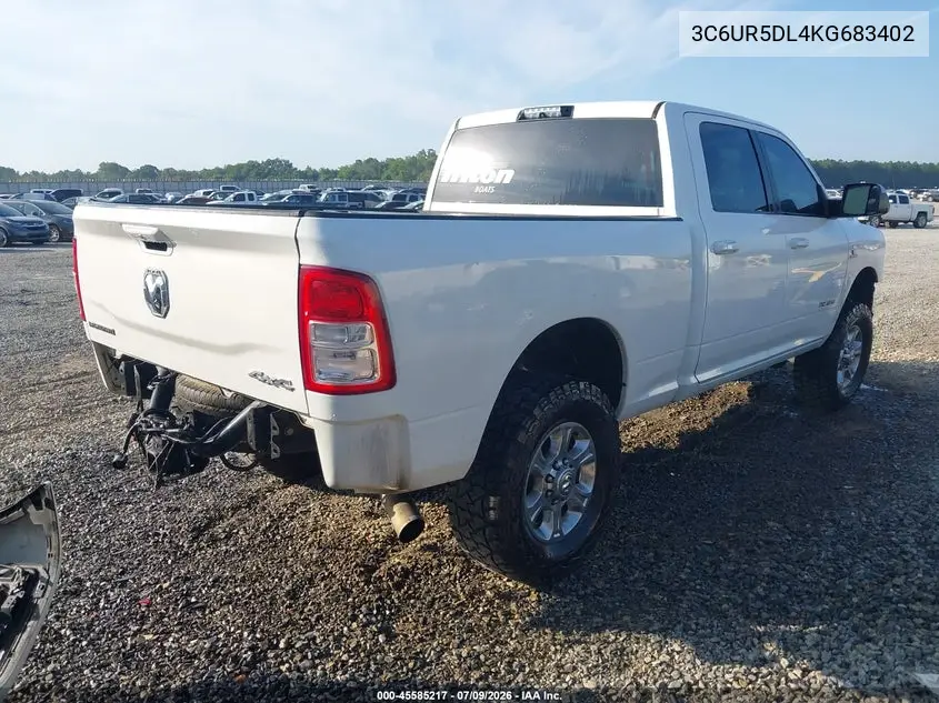 2019 Ram 2500 Big Horn 4X4 6'4 Box VIN: 3C6UR5DL4KG683402 Lot: 45585217