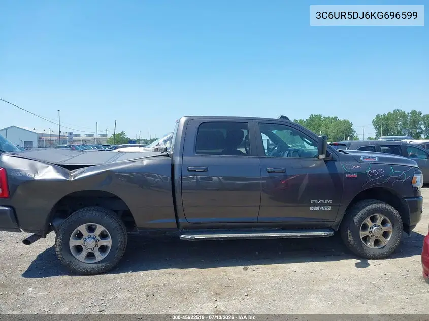 2019 Ram 2500 Big Horn 4X4 6'4 Box VIN: 3C6UR5DJ6KG696599 Lot: 45622519