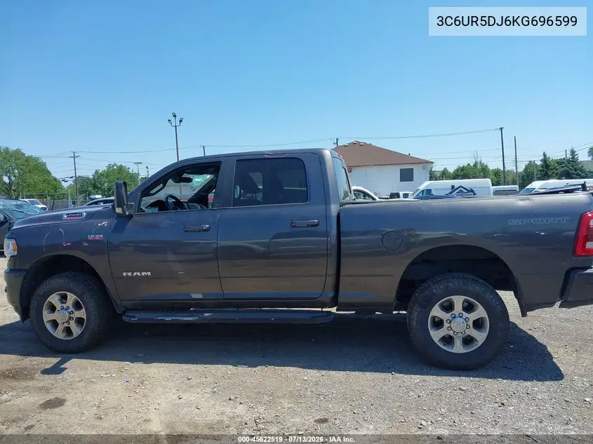 2019 Ram 2500 Big Horn 4X4 6'4 Box VIN: 3C6UR5DJ6KG696599 Lot: 45622519
