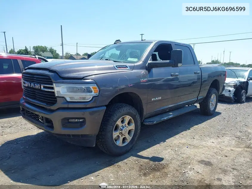2019 Ram 2500 Big Horn 4X4 6'4 Box VIN: 3C6UR5DJ6KG696599 Lot: 45622519