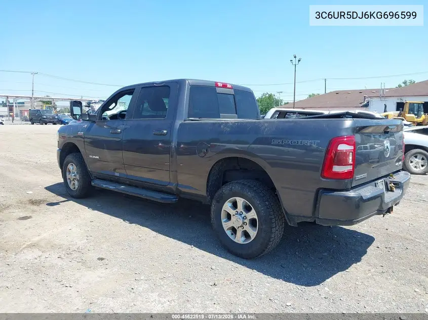 2019 Ram 2500 Big Horn 4X4 6'4 Box VIN: 3C6UR5DJ6KG696599 Lot: 45622519