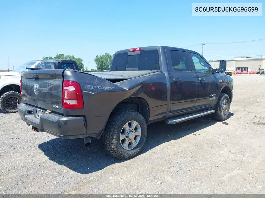 2019 Ram 2500 Big Horn 4X4 6'4 Box VIN: 3C6UR5DJ6KG696599 Lot: 45622519