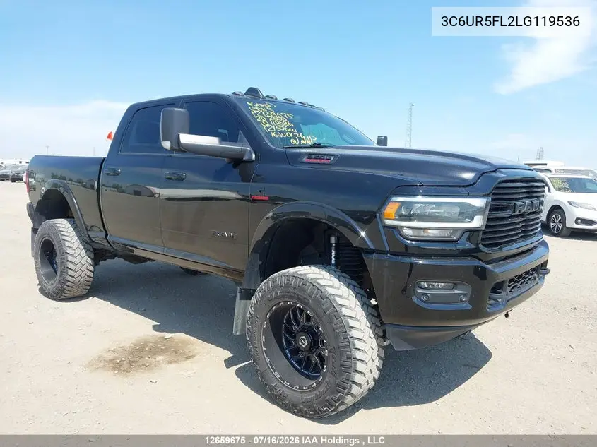 2020 Ram 2500 Laramie VIN: 3C6UR5FL2LG119536 Lot: 12659675
