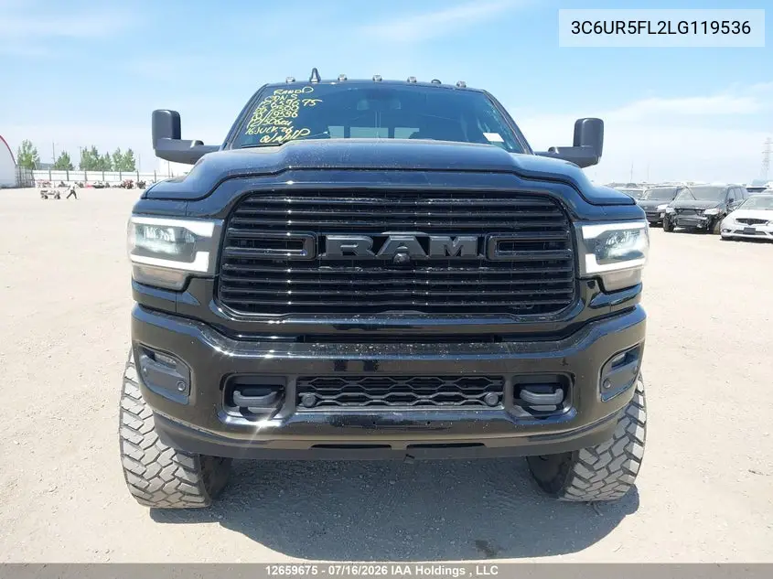 2020 Ram 2500 Laramie VIN: 3C6UR5FL2LG119536 Lot: 12659675