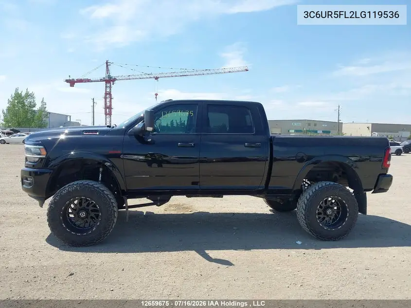 2020 Ram 2500 Laramie VIN: 3C6UR5FL2LG119536 Lot: 12659675