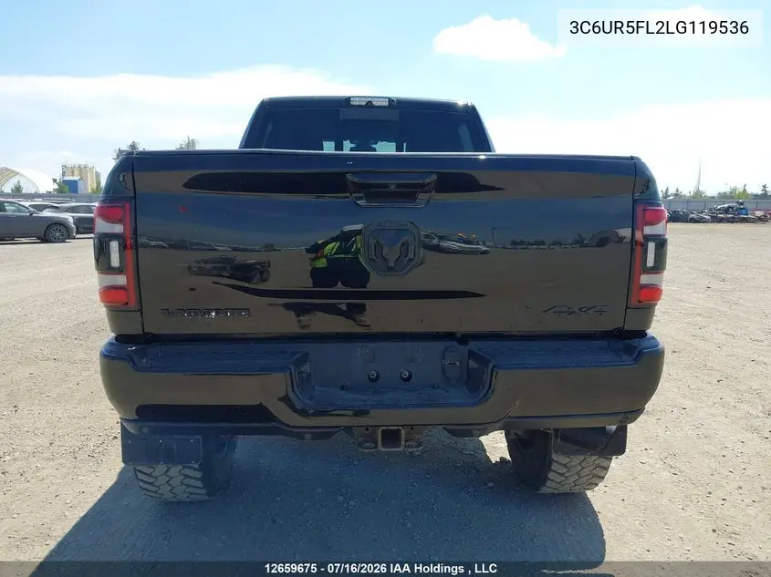 2020 Ram 2500 Laramie VIN: 3C6UR5FL2LG119536 Lot: 12659675