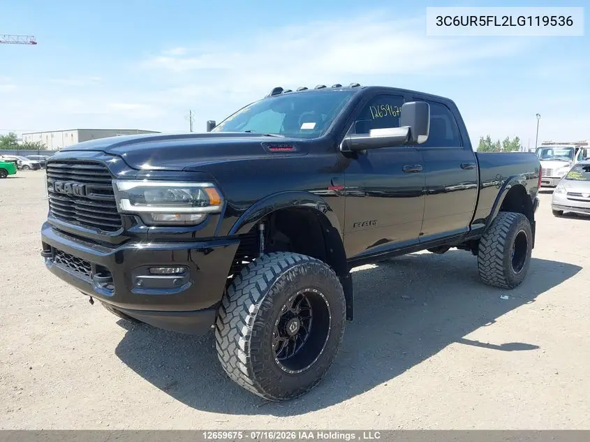 2020 Ram 2500 Laramie VIN: 3C6UR5FL2LG119536 Lot: 12659675