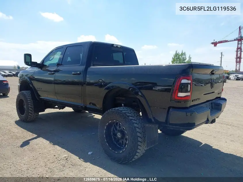 2020 Ram 2500 Laramie VIN: 3C6UR5FL2LG119536 Lot: 12659675