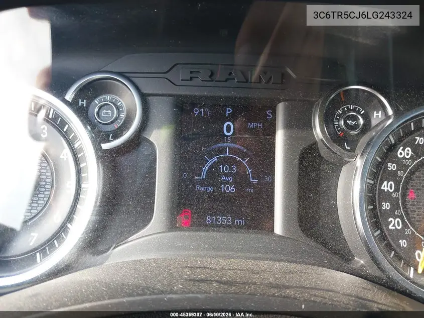 2020 Ram 2500 Tradesman 4X4 6'4 Box VIN: 3C6TR5CJ6LG243324 Lot: 45359337