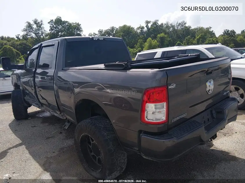 2020 Ram 2500 Big Horn 4X4 6'4 Box VIN: 3C6UR5DL0LG200070 Lot: 45654578