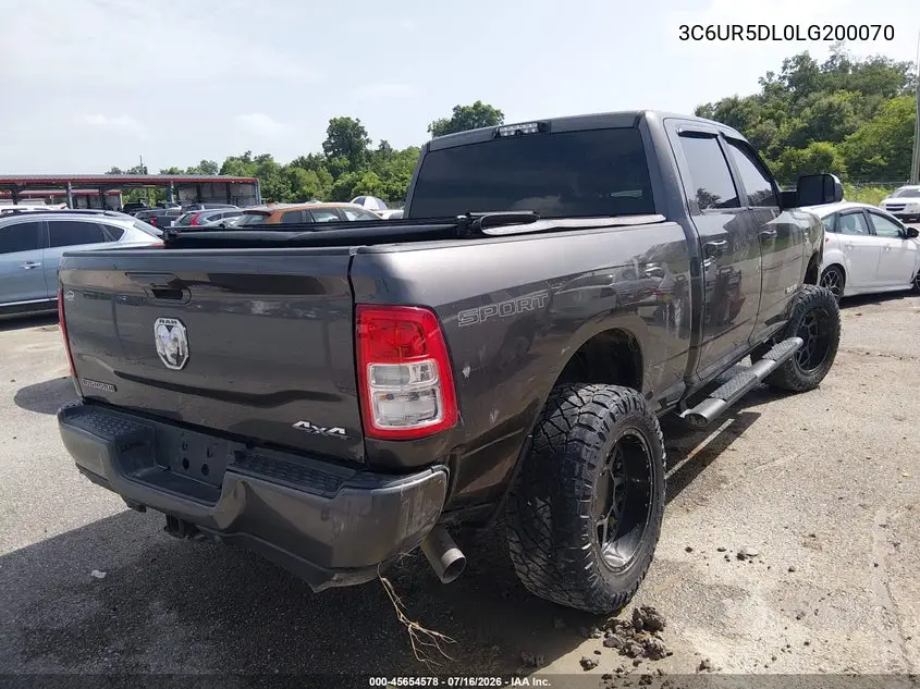 2020 Ram 2500 Big Horn 4X4 6'4 Box VIN: 3C6UR5DL0LG200070 Lot: 45654578