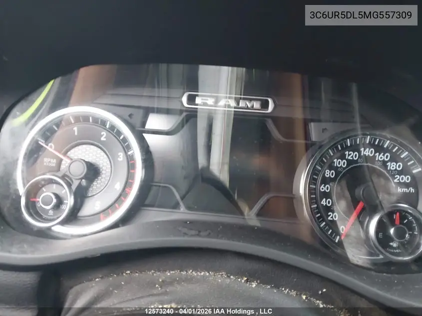 2021 Ram 2500 Big Horn VIN: 3C6UR5DL5MG557309 Lot: 12573240