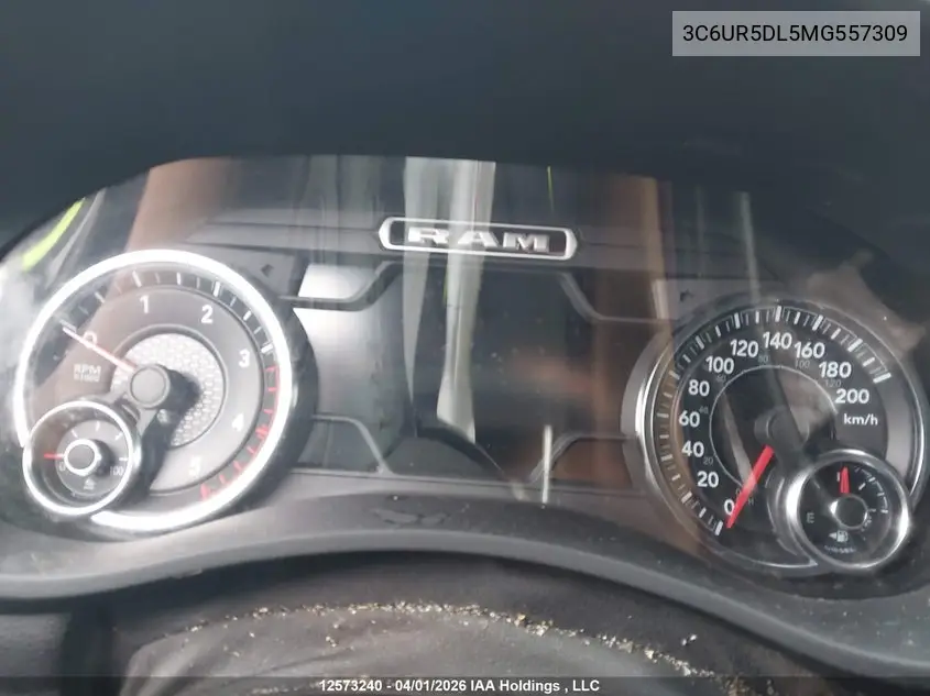 2021 Ram 2500 Big Horn VIN: 3C6UR5DL5MG557309 Lot: 12573240
