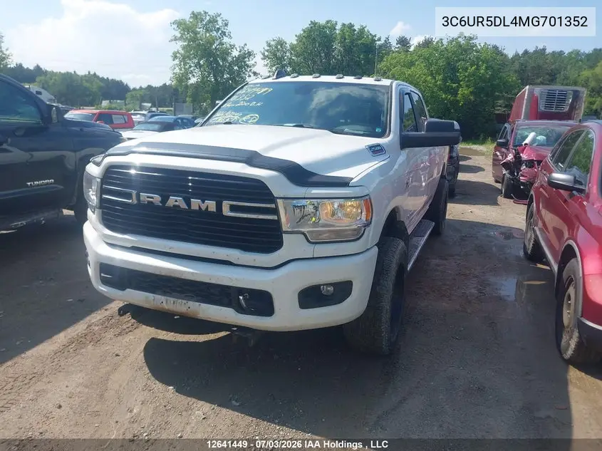 2021 Ram 2500 Big Horn VIN: 3C6UR5DL4MG701352 Lot: 12641449X