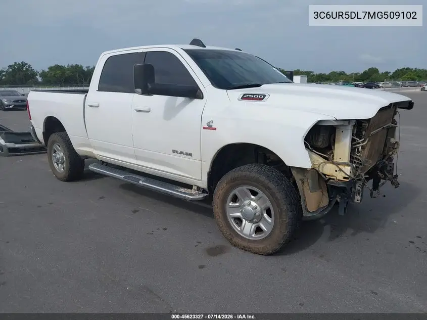 2021 Ram 2500 Big Horn 4X4 6'4 Box VIN: 3C6UR5DL7MG509102 Lot: 45623327