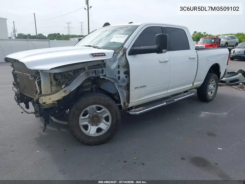 2021 Ram 2500 Big Horn 4X4 6'4 Box VIN: 3C6UR5DL7MG509102 Lot: 45623327